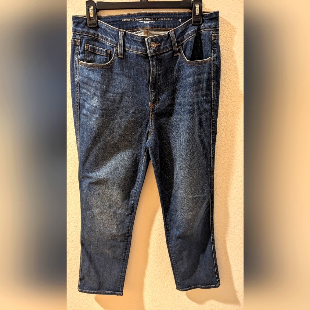 DefiineMe denim Straight Ankle Jeans By Chico's SZ 10/27 NWT
